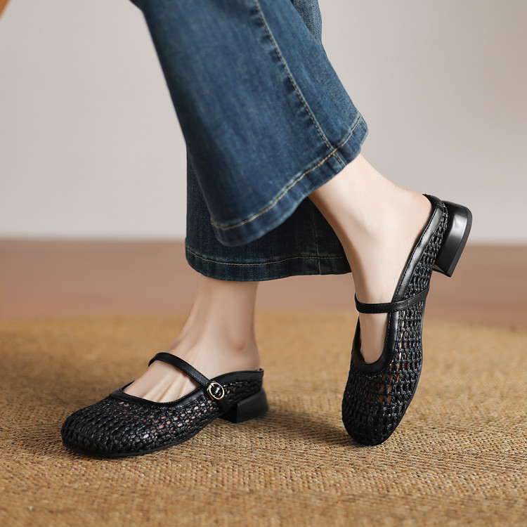 Minimalist Closed Toe Low Heel Slippers - Style o.html - Image 5