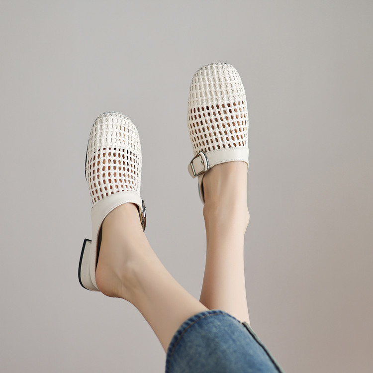 Minimalist Closed Toe Low Heel Slippers - Style q.html