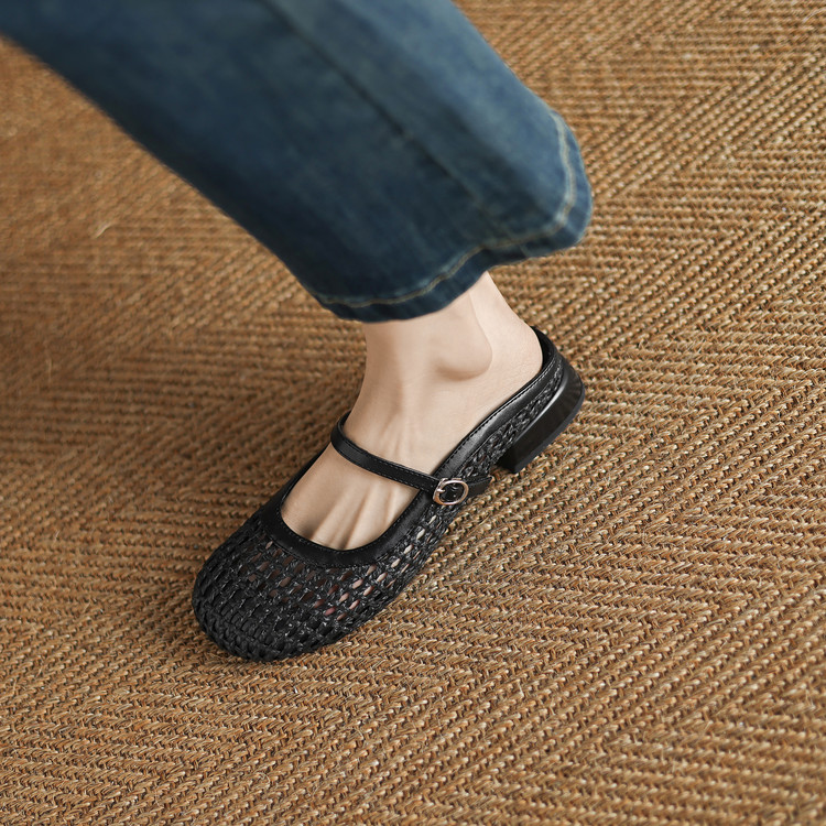 Women's Closed Toe Low Heel Slippers - Korean Style Summer 2025 - Style m.html - Image 2