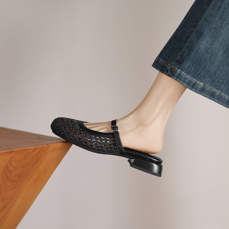 Women's Closed Toe Low Heel Slippers - Korean Style Summer 2025 - Style m.html - Image 5