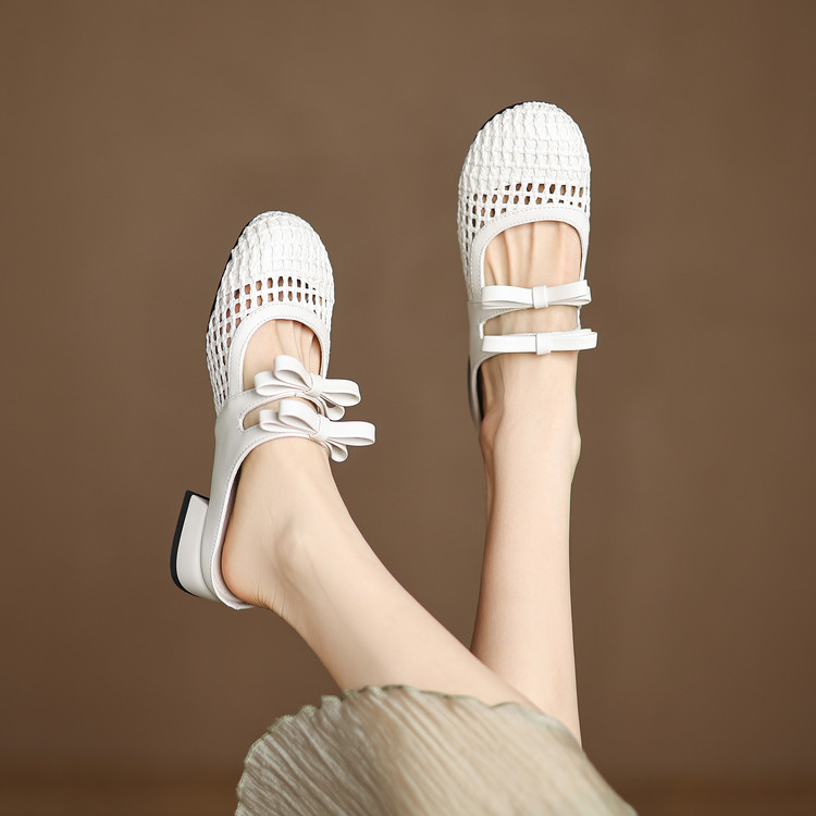 Women's Closed Toe Low Heel Slippers - Korean Style Summer 2025 - Style o.html - Image 2