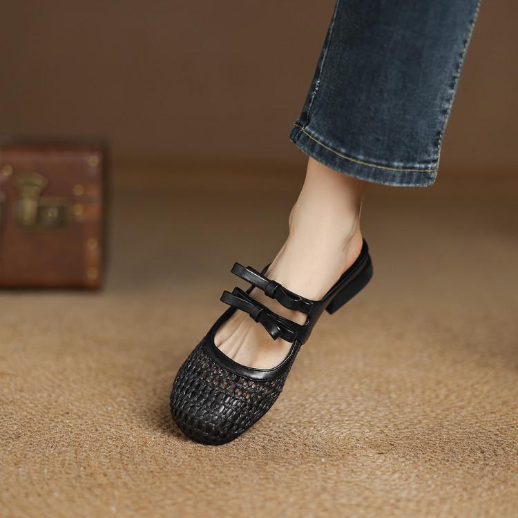 Women's Closed Toe Low Heel Slippers - Korean Style Summer 2025 - Style o.html - Image 5