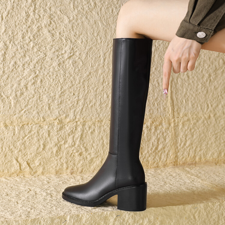 Women's High Heel Pointed Toe Side Zip High Shaft Fashion Boots - Style e.html